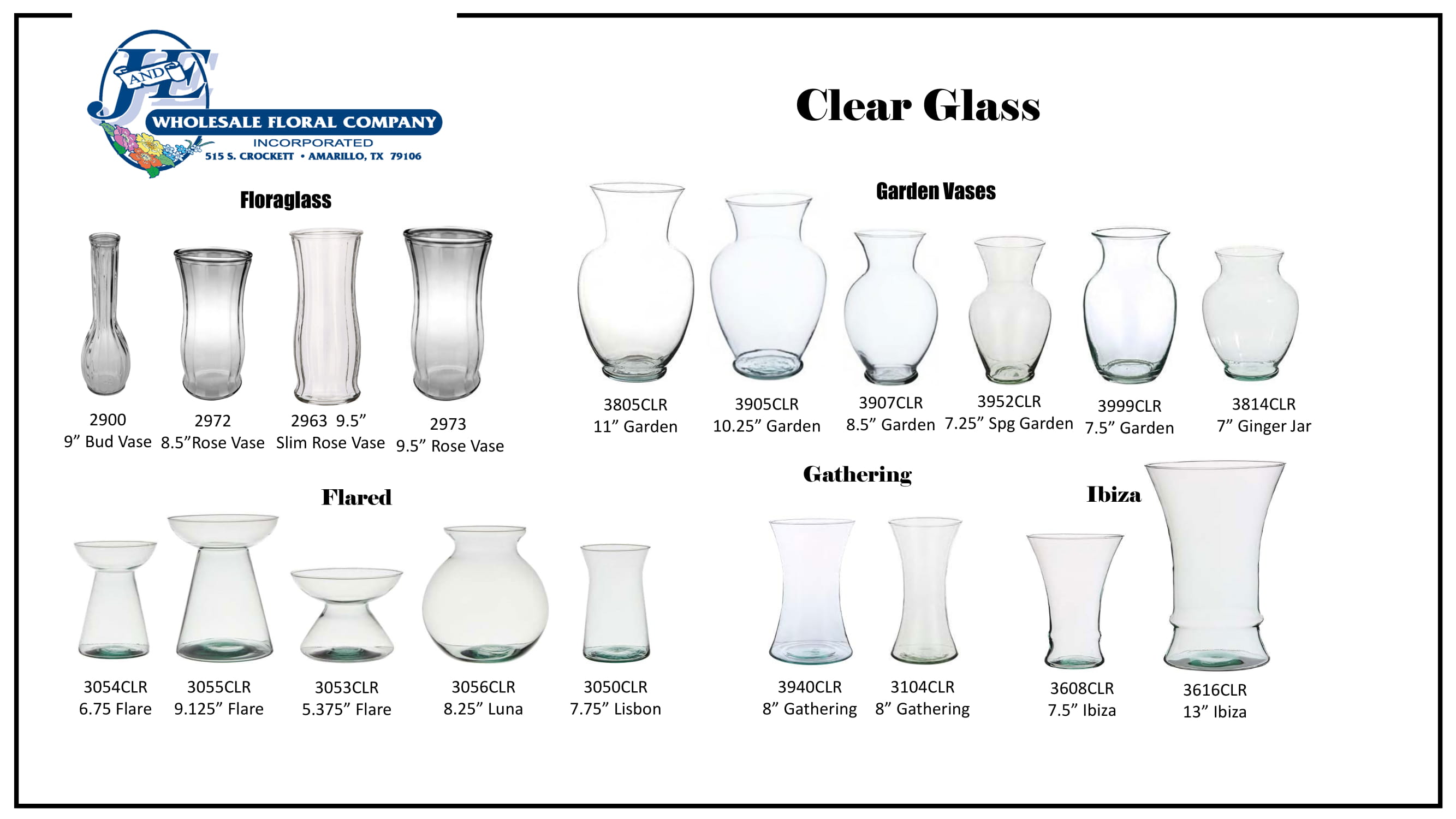 Crystals & Glass Vases J & E Wholesale Floral Company in Amarillo, TX