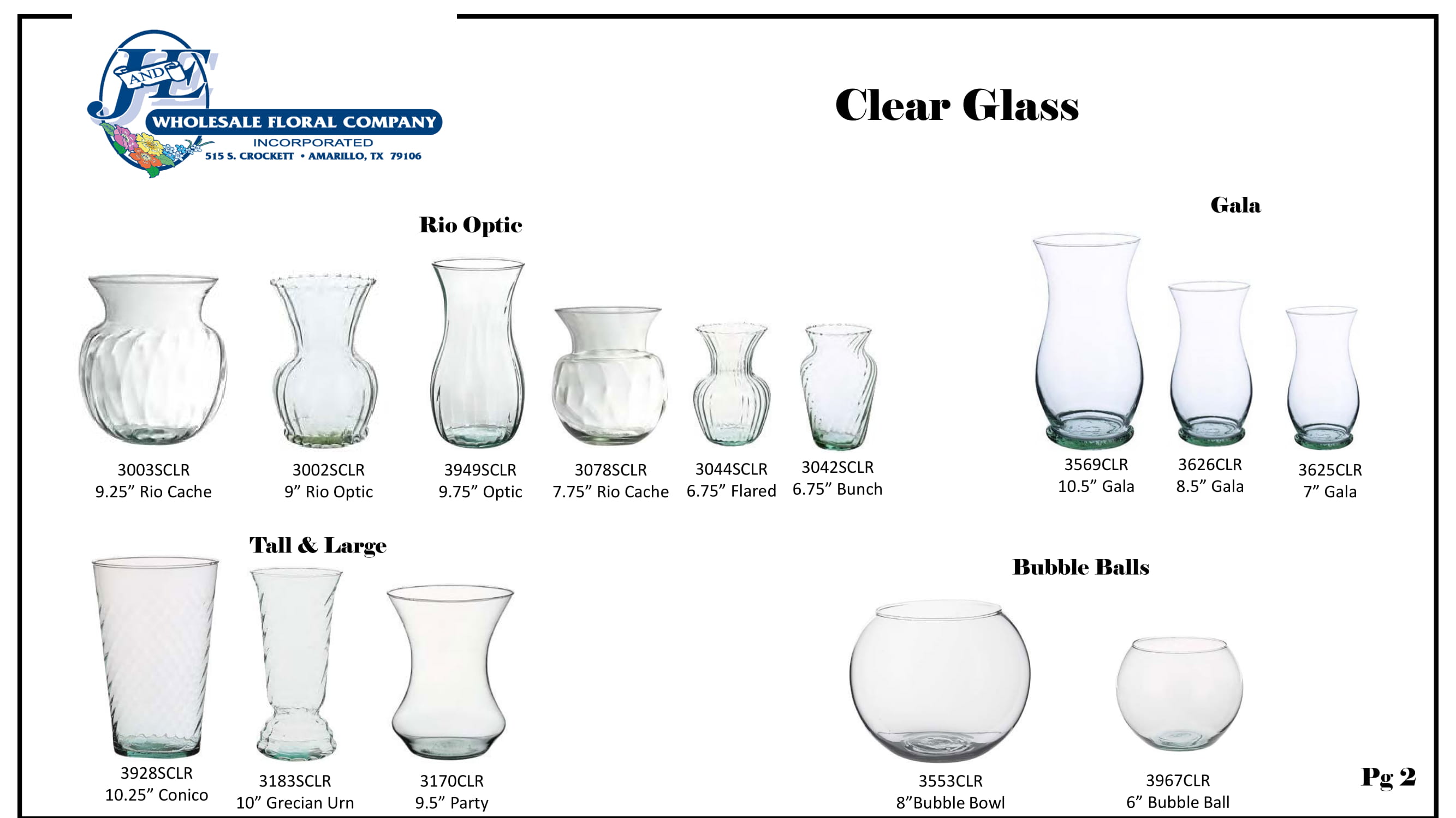 Crystals & Glass Vases J & E Wholesale Floral Company in Amarillo, TX